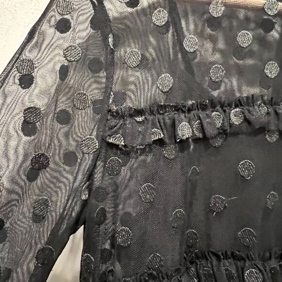 Part Two Polka-dot Lace Mini Dress, Black, 8 - Picture 5 of 10